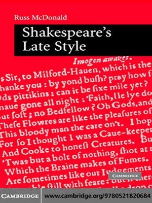 cover image of Shakespeare's Late Style